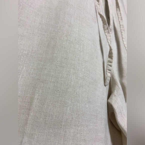 Plus Size 100% Linen Pants Boho Wide Leg Capri‎ Cut - Picture 11 of 12